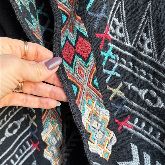 Johnny Was Black Hooded Cardigan - Picture 4 of 4